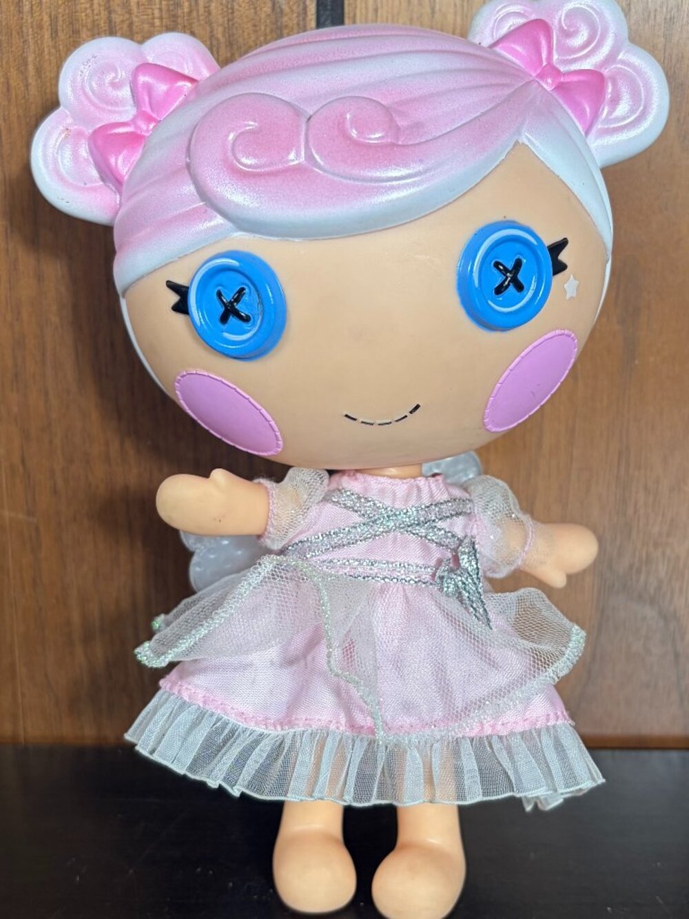2014 Lalaloopsy Littles Breeze E. Sky Doll 7" Blue Button Eyes Pink Curly Hair